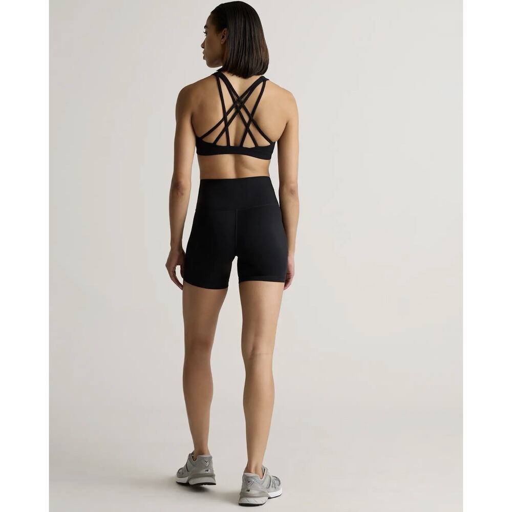 NWT Quince Women Power-Up High-Rise Training Shorts Small Black Gym Athleisure - Picture 2 of 8